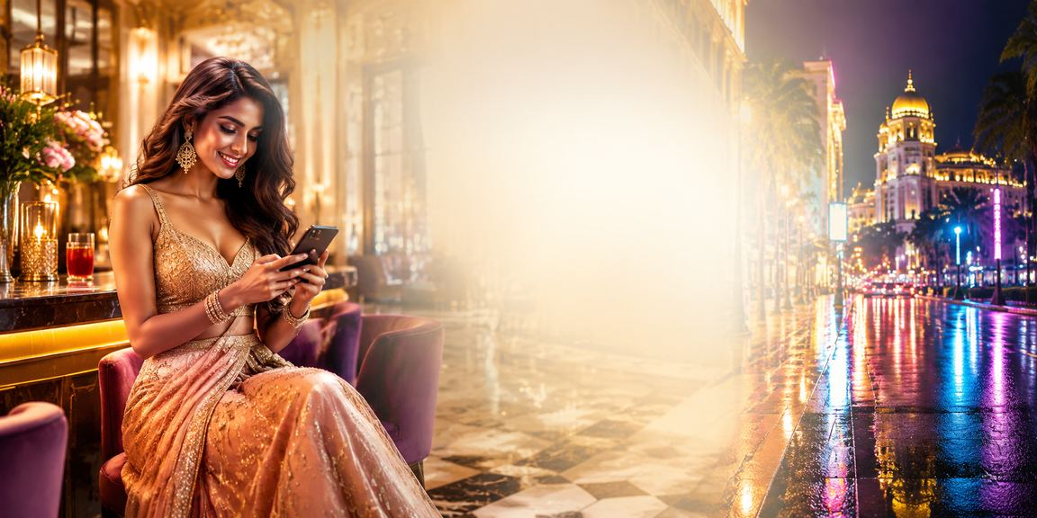 Mobile Rummy game interface with Bollywood theme in vibrant colors